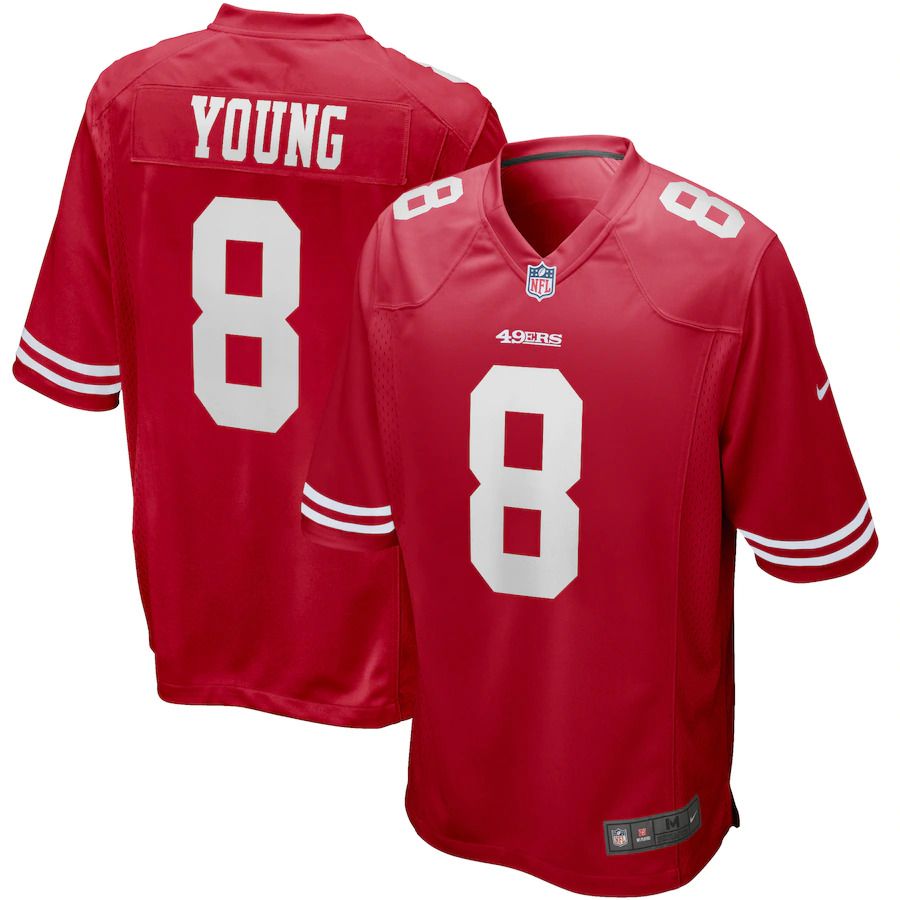 Men San Francisco 49ers #8 Steve Young Nike Scarlet Game Retired Player NFL Jersey
